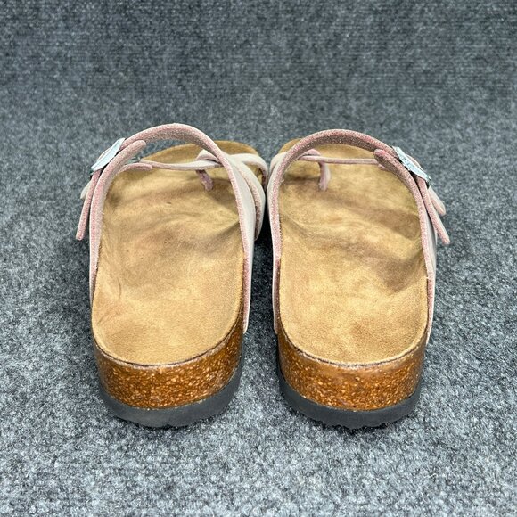 Birkenstock Mayari Sandals Women's Size 10 Faded Pink Leather Buckle Flip Flops - Picture 9 of 13